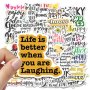 50 Pieces Of Inspirational English Slogans Mobile Phone Case Laptop Waterproof Stickers