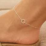 Elena-ann 925 Sterling Silver Circle Ankle Chain Size 20.8CM Adjustable