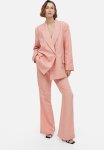 Flared Linen-blend Trousers - Apricot