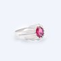 Sterling Silver Red Cubic Zirconia Ring RI-3467