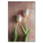Watercolour Wash Tulips 1 - A4 / Framed Canvas With Natural Wood Frame