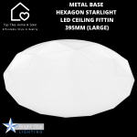 Metal Base Hexagon Starlight LED Ceiling Fitting - 395MM Large