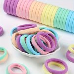 50PCS Creative Cute Cartoon Colorful Elastic Hair Ties Decorative Hair Accessories Holiday Gift For Girls
