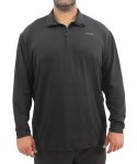 Mens 1 4 Zip Active Long Sleeve - 8XL Black
