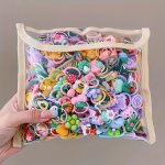10-40PCS Cartoon Cute Fruits Flowers Hair Ties Girls Ponytail Hair Accessories Children's Gift