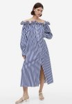 Off-the-shoulder Dress - Blue