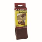 3 PK Sanding Belts 65 X 410MM - 80 Grit SANDDEVIL2.5M 1614