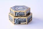 Octagonal Black & Gold Box