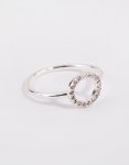 Silver Cubic Zirconia Open Circle Ring - M l