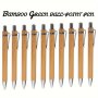 10PCS Sustainable Bamboo Ballpoint Pens - Smooth Writing Scratch-free Paper Black Ink Retractable Design For Home & Office Use