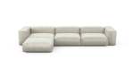Four Module Chaise Sofa - Velvet - Creme - 377CM X 199CM