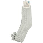 Clicks Cable Knit Sher Slipper Socks Grey