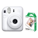 Fujifilm Instax MINI 12 Instant Film Camera Combo With 2 Films Clay White