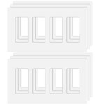 Mllizh 4-GANG Screwless Wall Plate Decorator Outlet Plate Cover For Light Switches Dimmers Gfci Receptacle Ul Listed White 6-PAC