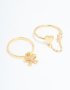 Goldair Gold Plated Cubic Zirconia Heart Chain Ring - M/l