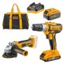 Ingco Cordless Drill 20V With Angle Grinder And Battery 5.0AH