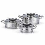6 Piece Hammered Pot Set Silver
