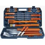 Alva 21PC Deluxe Wood-handled Bbq Braai Tool Set In Carry Case