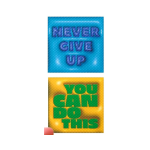Amazon Square Sensory Textured Stickers Pack Of 2 - Never Give Up You Can Do This