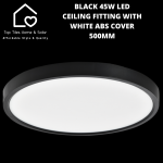 Black 45W LED Ceiling Fitting With White Abs Cover - 500MM