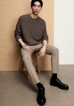 Slim Fit Trousers - Greige Marl