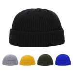 1PC Men's Knitted Hat Highly Elastic Street Hip-hop Style Knitted Hat Ideal Choice For Gifts