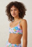 Cotton On Scoop Neck Crop Bikini Top - Scattered Daisy