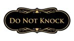 Designer Do Not Knock Sign Black gold - Small