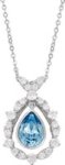 Xp Elegant Light Blue With Whitestone Swarovski Embellished Crystal Necklace