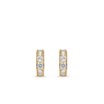 Yellow Gold Cubic Zirconia Hoop Earrings