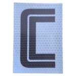 Reflective Sheeting Letter C Black And White 10CM