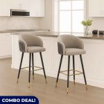 Modern Set Of 2 Grey Bar Chairs MWBCG05