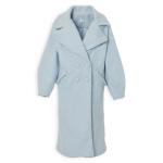 Blue Boucle Double Breasted Coat