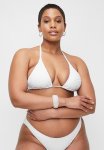 Cotton On Plus Slider Triangle Bikini Top - White Jacquard