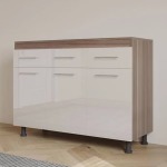 Contemporary 3 Door Base – White + Cappuccino