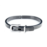 Black Buckle Bracelet - Size B Inner Circumference: 22CM. Width: 8MM