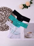 3PCS Solid Leopard Lace Thongs Sexy Comfy Breathable Stretchy Intimates Panties Women's Lingerie & Underwear