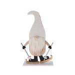 Gnome With Wood Base Standing 20X6X30CM White Hat