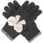 Byos Women's Winter Cozy Plush Faux Fur Fleece Lined Knit Gloves W decorated Cuff