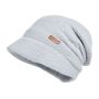 Winter Slouchy Cable Knit Beanie Newsboy Cap With Brim For Cold Weather