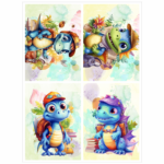 Tear Resistant Deco Print A6 Cute Dinos