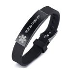 Black Silicone Medical Alert Identification Bracelet