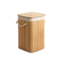 72L Bamboo Collapsible Rectangular Laundry Basket Storage - Natural