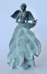 Angel Figurine In Green Leaf Dress Bird Bath – 67X39X29CM