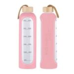 Time Marker Motivational Borosilicate Glass Water Bottle