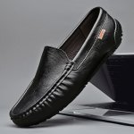 Men's Split Leather Casual Driving Loafers Breathable Lightweight Slip On Shoes For Outdoor Walking Driving Spring And Summer