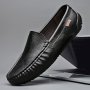 Men's Split Leather Casual Driving Loafers Breathable Lightweight Slip On Shoes For Outdoor Walking Driving Spring And Summer