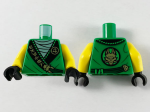 Parts Torso Tunic Light Green Shirt Wide Black Hems With Gold Ninjago Logogram 'manter' And Dragon Pattern Yellow Arms Black