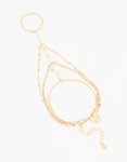 Goldair Gold Clear Bead & Diamante Layered Hand Chain