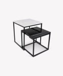 Side Table Black Frame Caeserstone Top